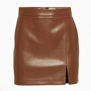 Wilfred Patio Vegan Leather Mini Skirt | Size 10